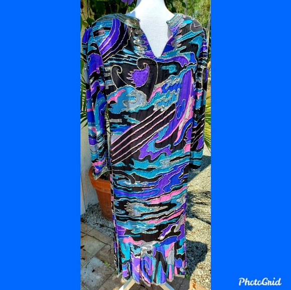 Judith Ann Vintage Silk Dress - Picture 2 of 5